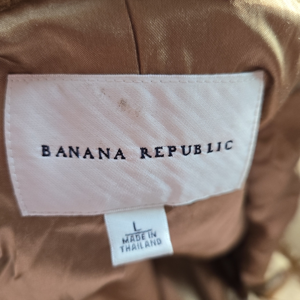 Banana Republic Camel Wool Blend Tailored Long Coat - Size Large - Picture 10 of 11